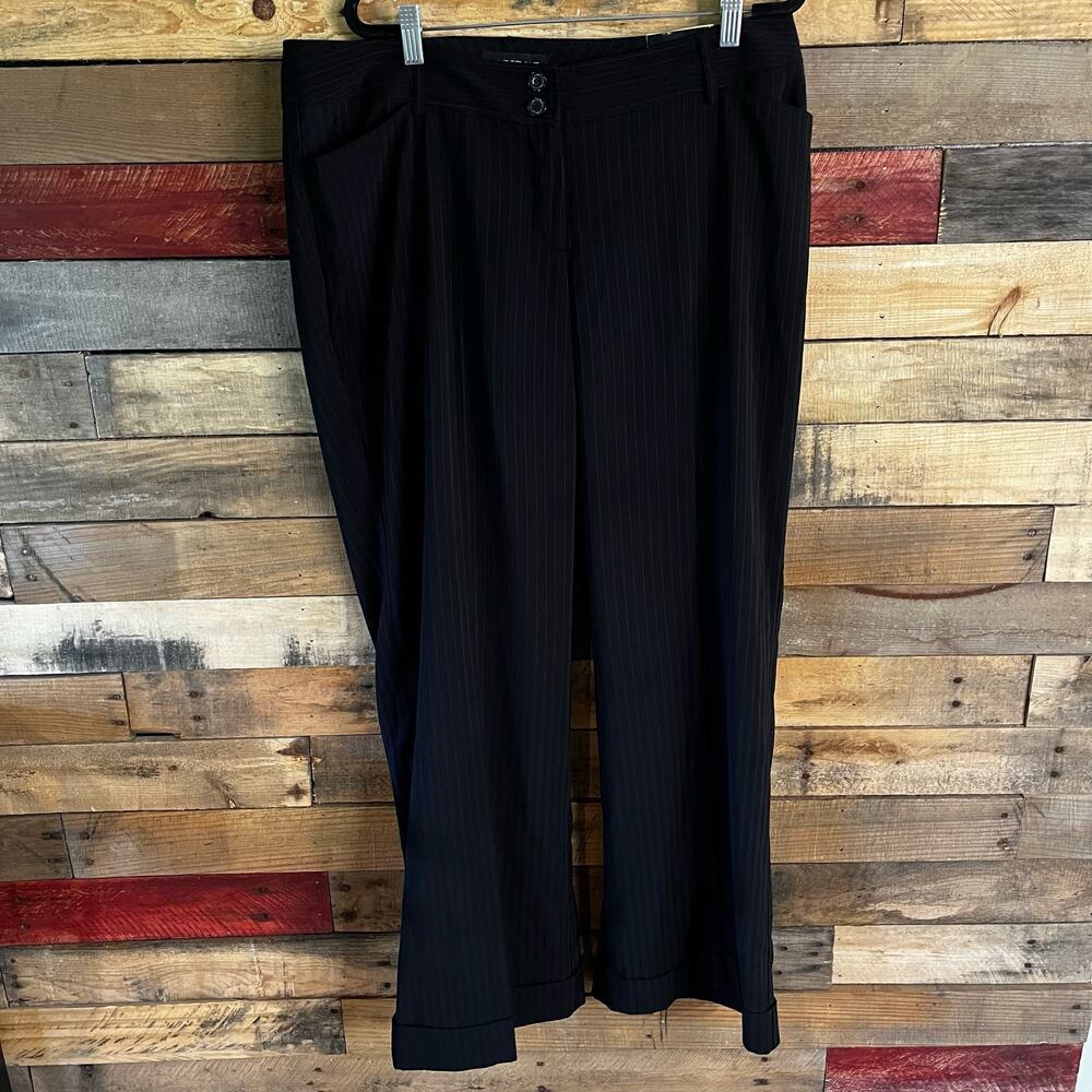 Lane Bryant Black And Pink Pinstripe Dress‎ Pants Size 16